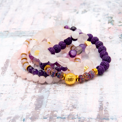 Whimsical Purple and Pink Tone Mix and Match Bracelet - Relato.Jewelry