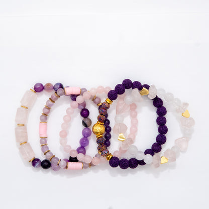 Whimsical Purple and Pink Tone Mix and Match Bracelet - Relato.Jewelry