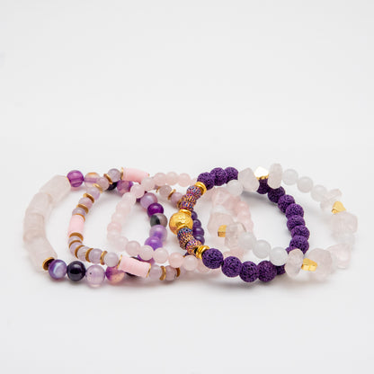 Whimsical Purple and Pink Tone Mix and Match Bracelet - Relato.Jewelry