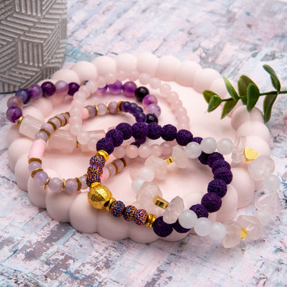 Whimsical Purple and Pink Tone Mix and Match Bracelet - Relato.Jewelry