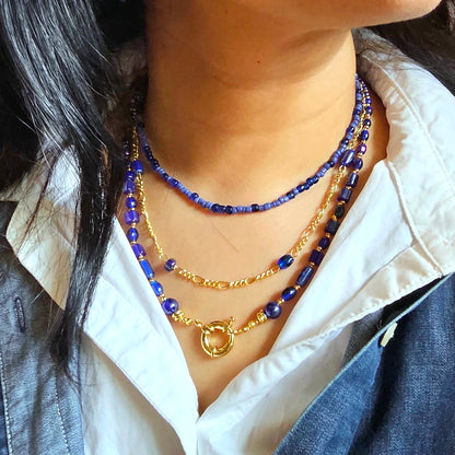 3-in-1 Lapis Lazuli Intense Deep Blue Mix & Match Necklace - Relato.Jewelry