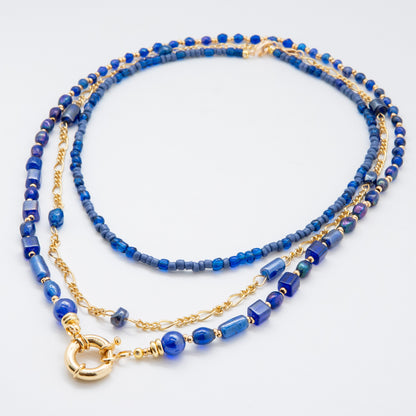 3-in-1 Lapis Lazuli Intense Deep Blue Mix & Match Necklace - Relato.Jewelry