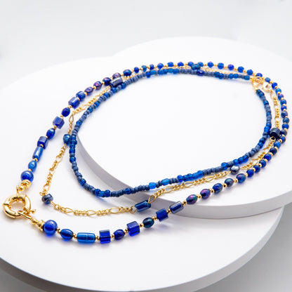 3-in-1 Lapis Lazuli Intense Deep Blue Mix & Match Necklace - Relato.Jewelry