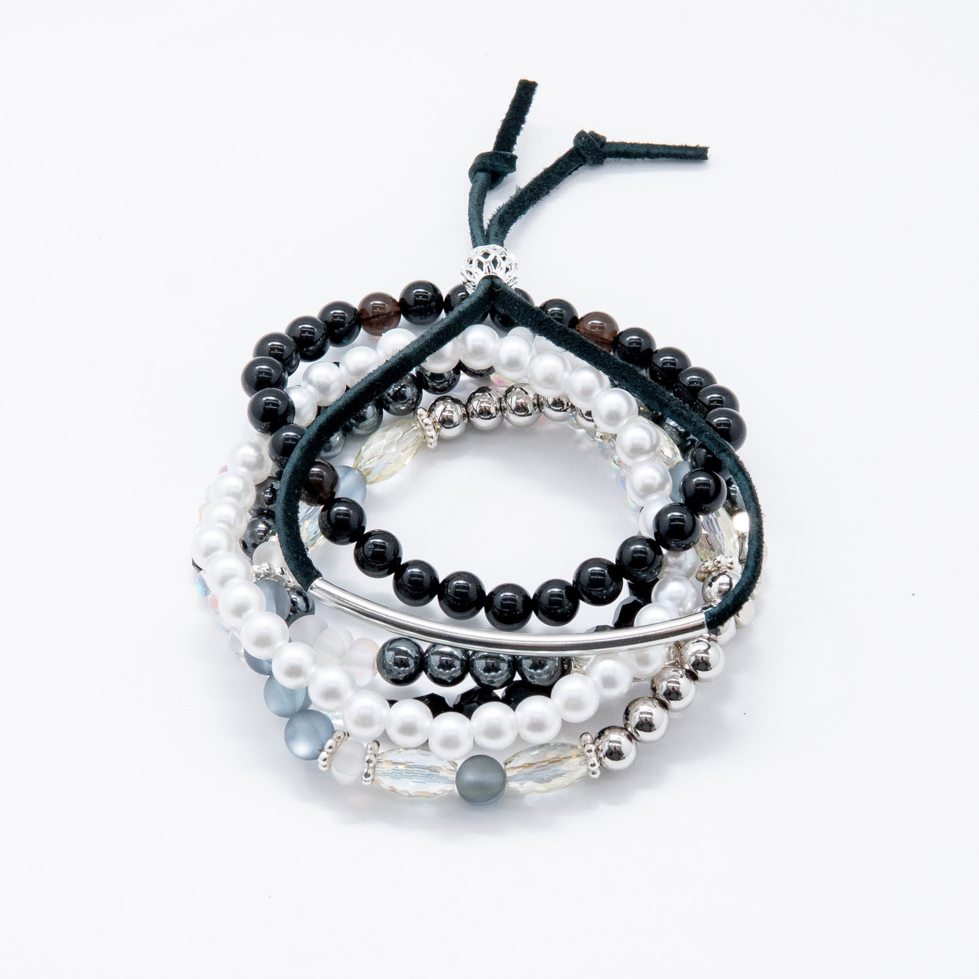 Silver Night Mix & Match Bracelet - Captivating Blend of Silver & Black-toned Elements - Relato.Jewelry