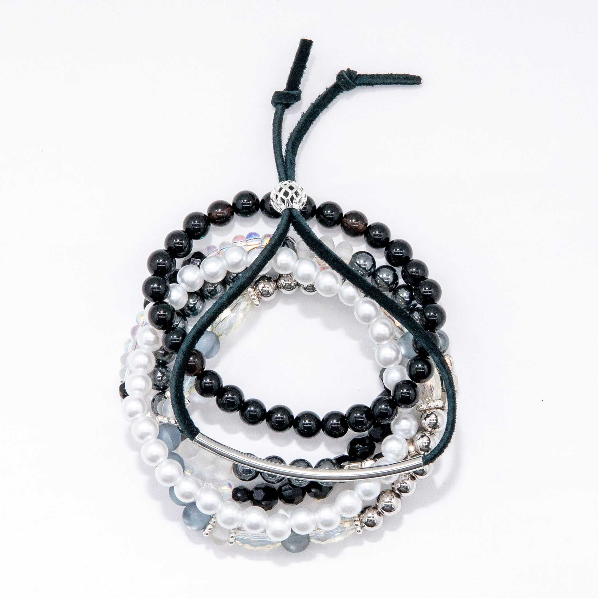 Silver Night Mix & Match Bracelet - Captivating Blend of Silver & Black-toned Elements - Relato.Jewelry