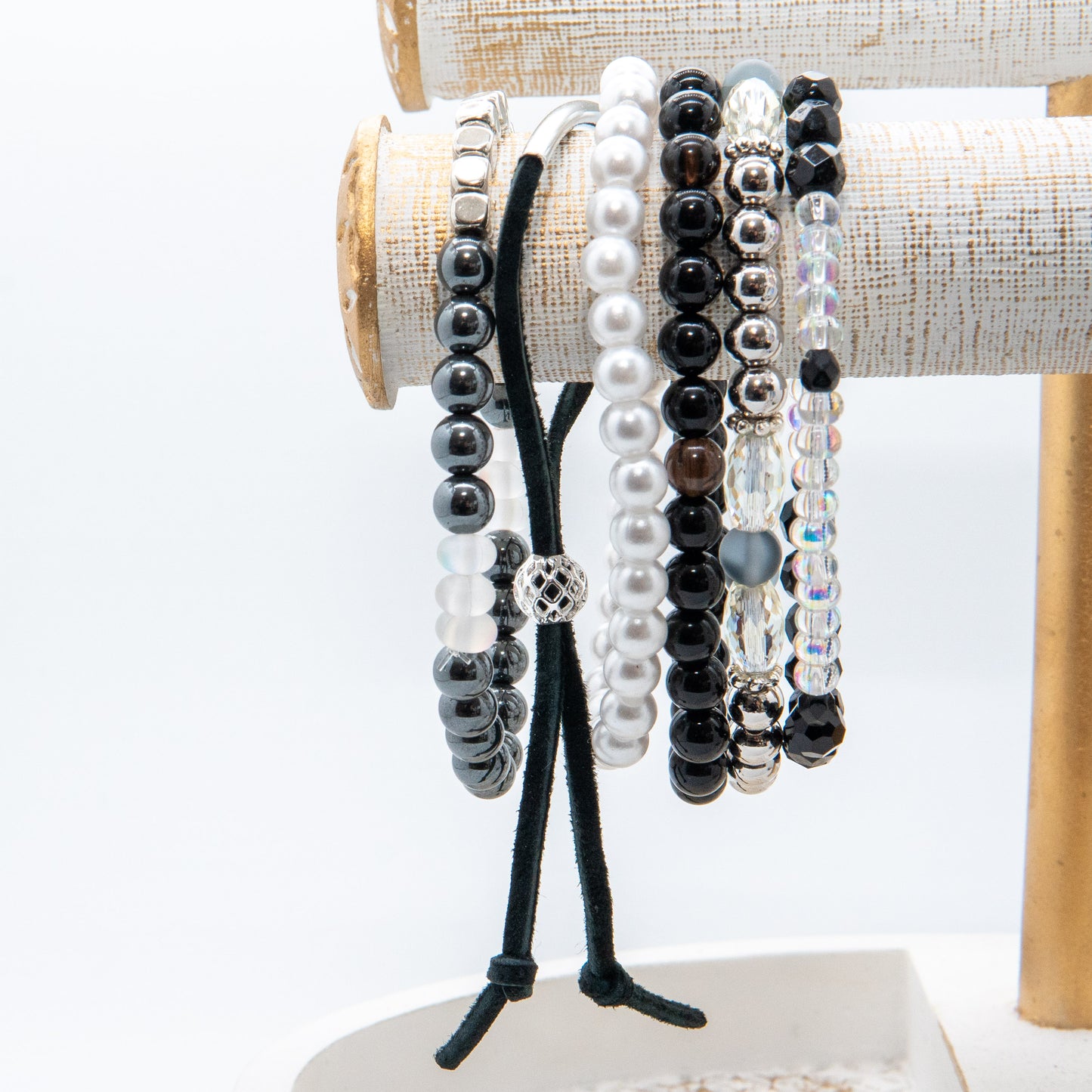 Silver Night Mix & Match Bracelet - Captivating Blend of Silver & Black-toned Elements - Relato.Jewelry