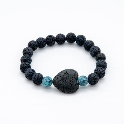 Burning Heart Lava Stone Bracelet - Relato.Jewelry