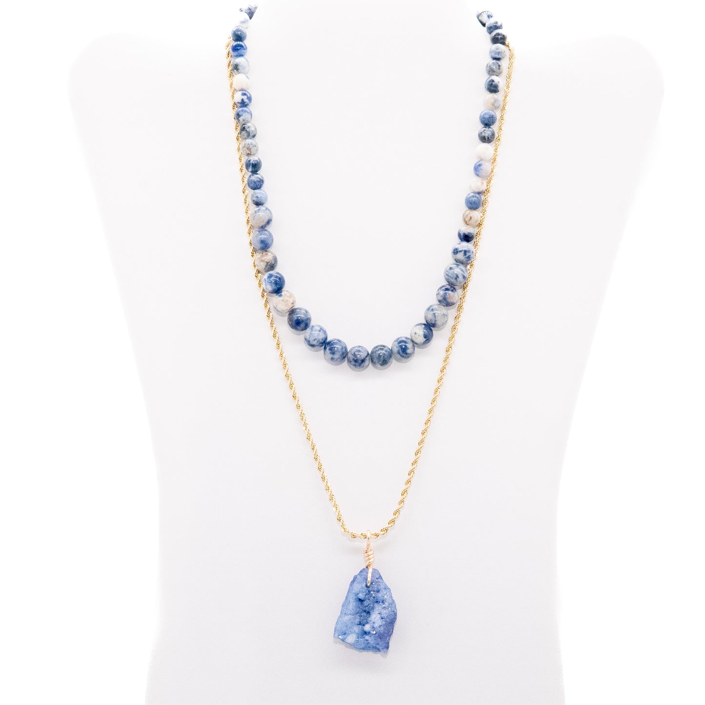 Deep blue Nevada Lapis with Solidate Stones Necklace - Relato.Jewelry