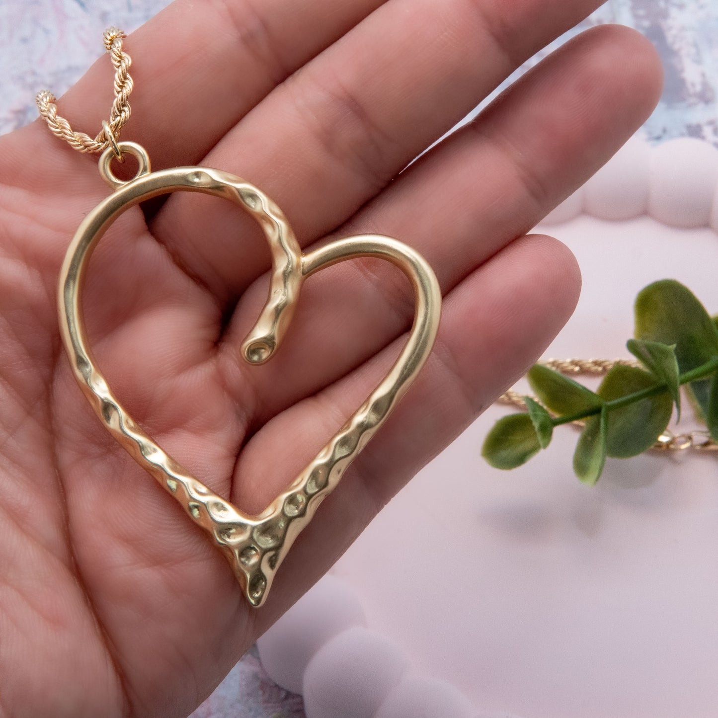 Oversized Gold Heart Princess Necklace