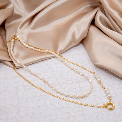 Coastal Cultured Pearl Gold Necklace Set