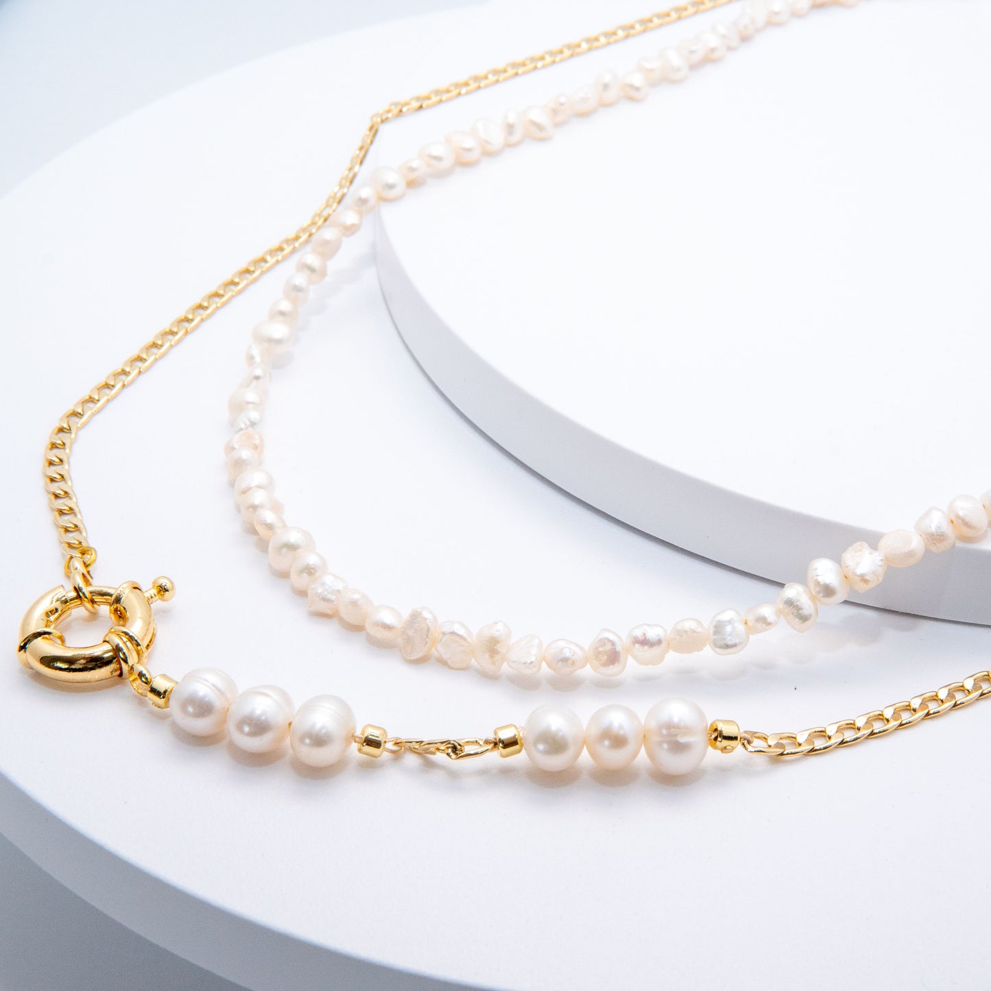 Coastal Cultured Pearl Gold Necklace Set