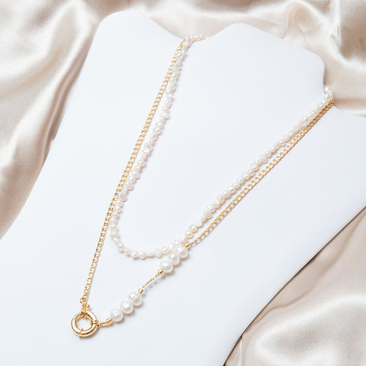 Coastal Cultured Pearl Gold Necklace Set