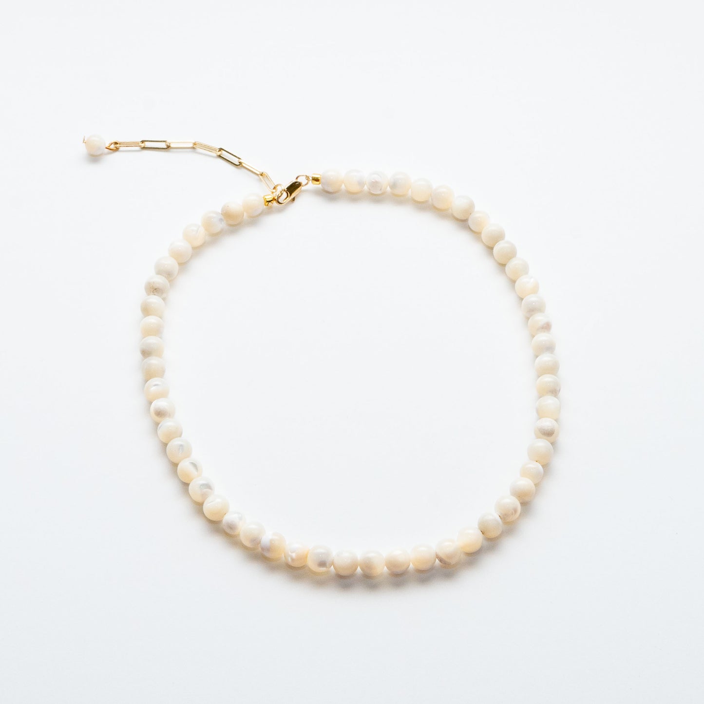 Mother Pearl Gold Lock Layered Necklace