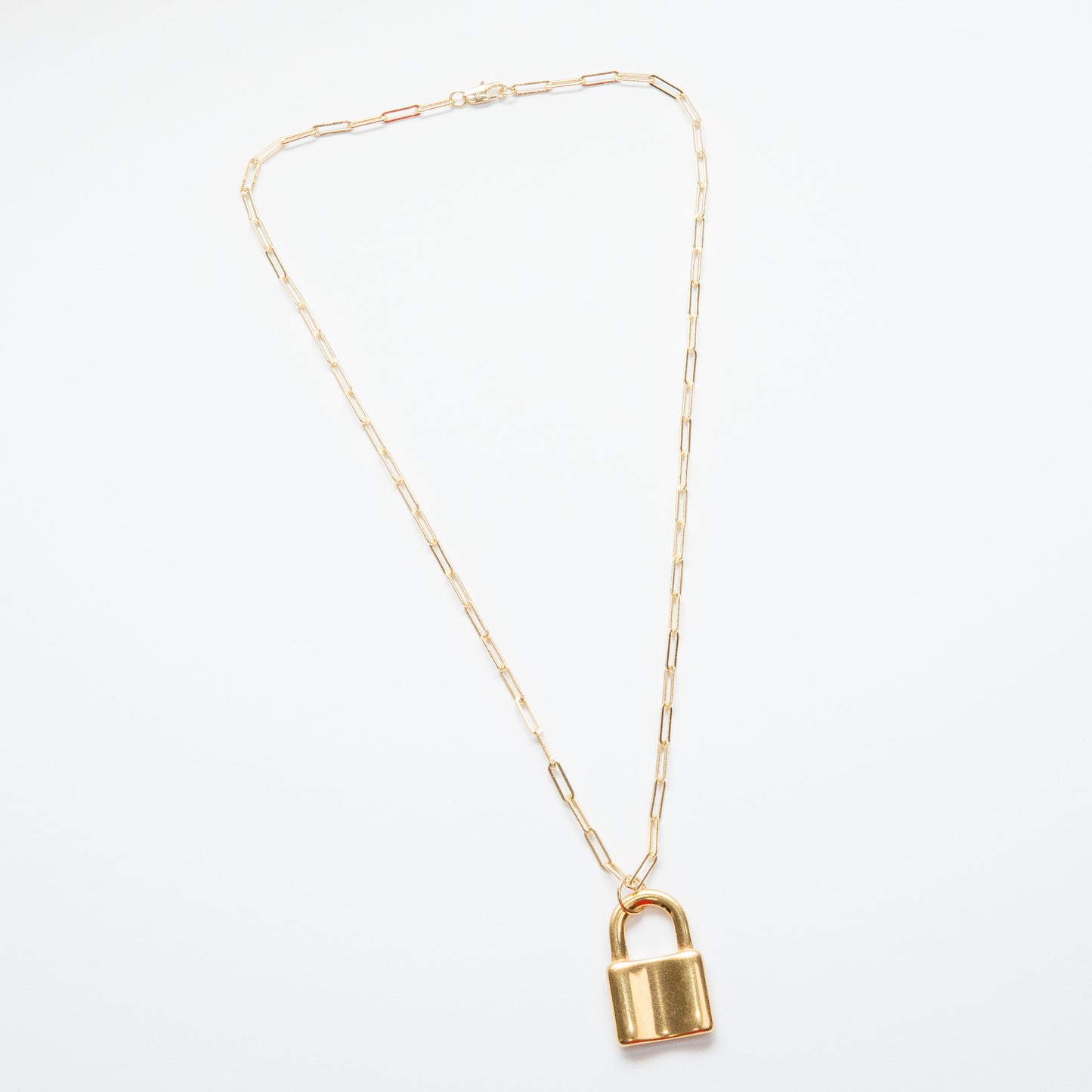 Mother Pearl Gold Lock Layered Necklace