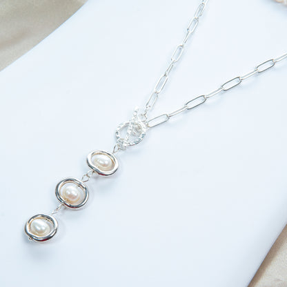 Cultured Sea Pearl & Shell Layered Necklace