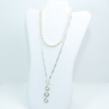 Cultured Sea Pearl & Shell Layered Necklace