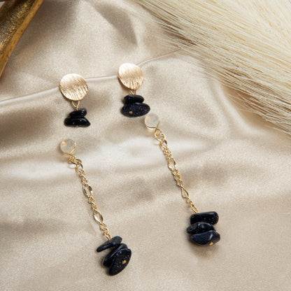 Galaxy Goldstone 2-in-1 Dangle & Drop Earrings