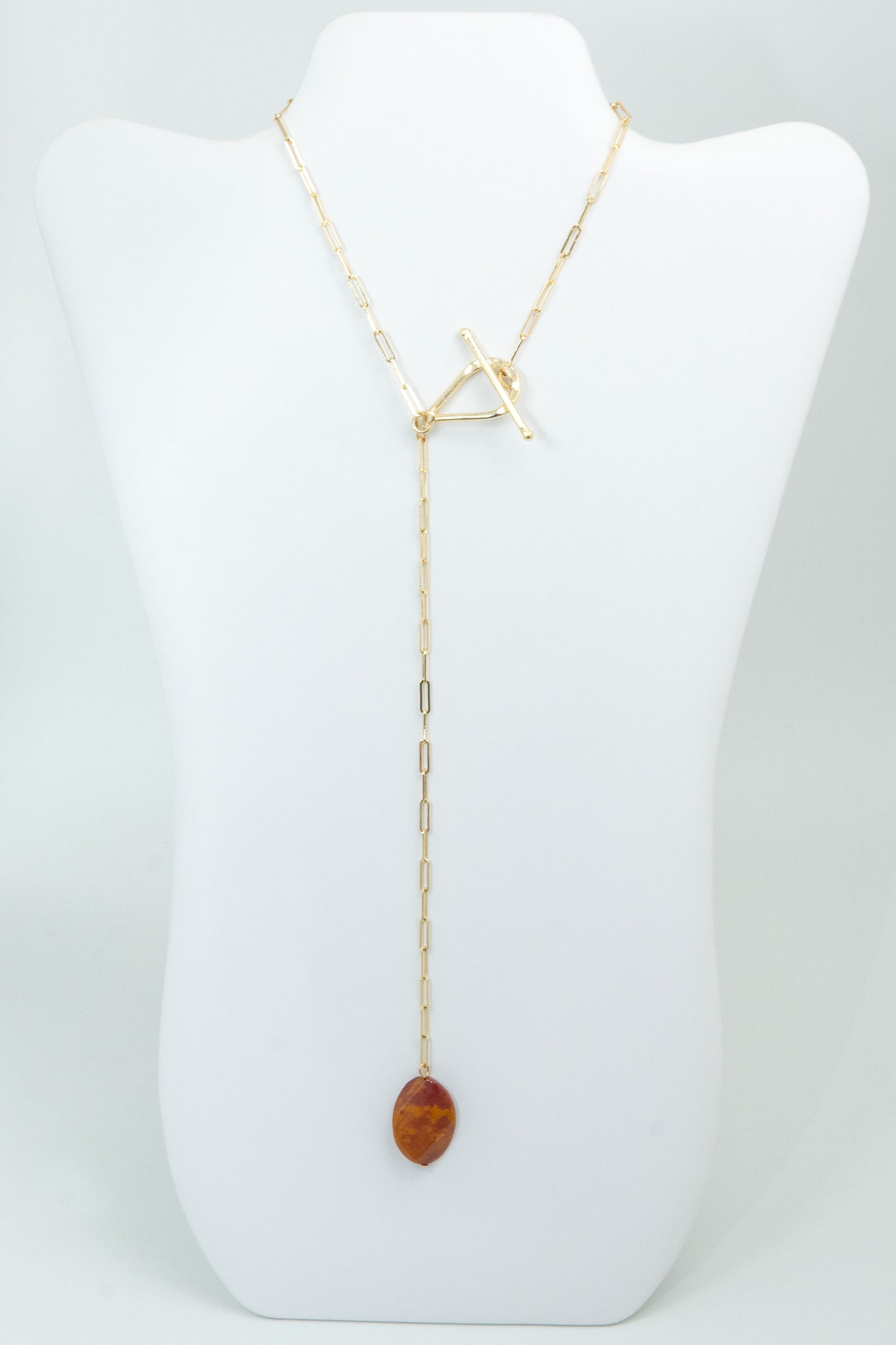 Carnelian Front Hook Statement Necklace