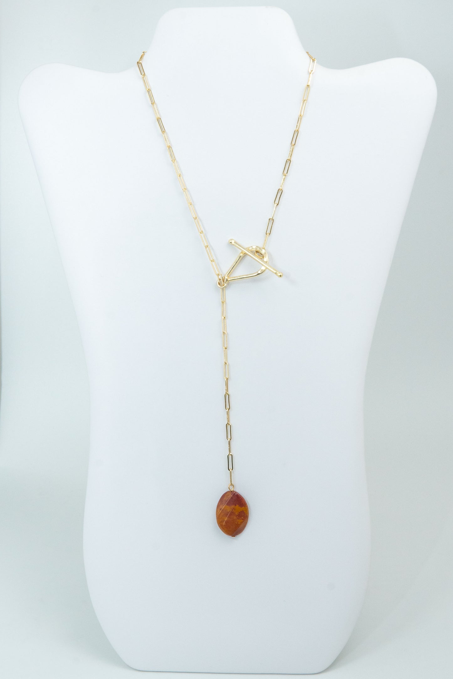 Carnelian Front Hook Statement Necklace