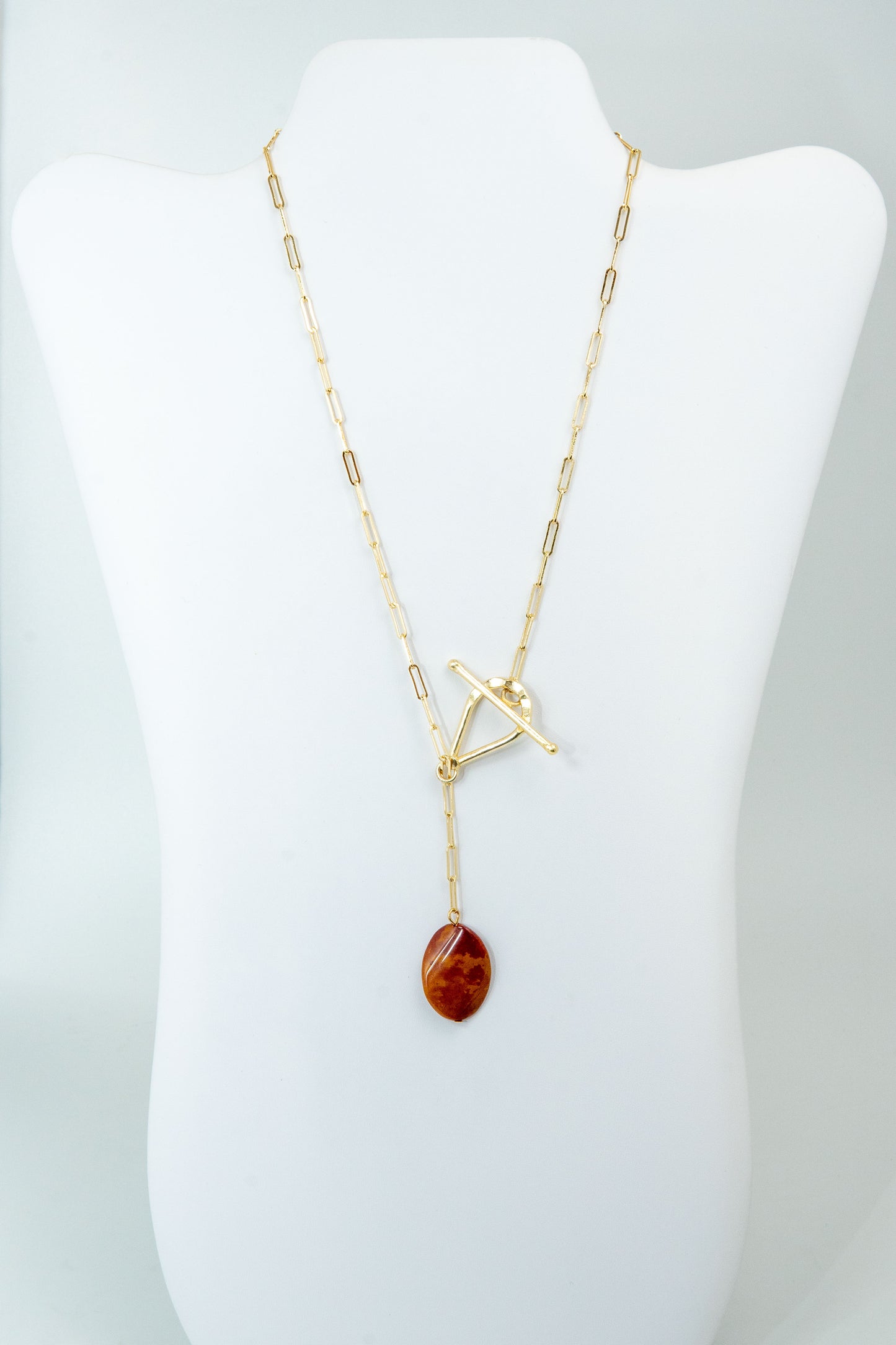 Carnelian Front Hook Statement Necklace