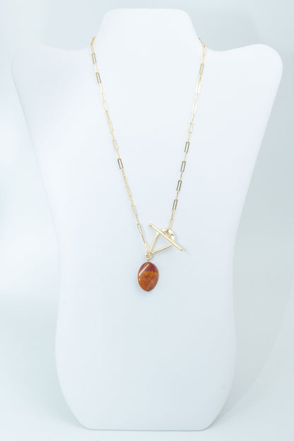 Carnelian Front Hook Statement Necklace