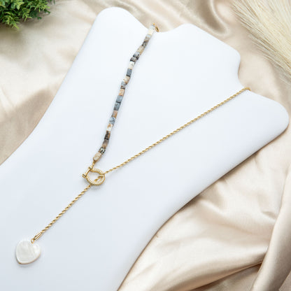 Mother Of Pearl and Stone Statement Necklace