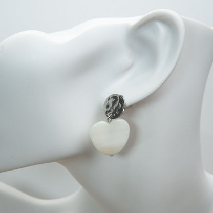 Mother Pearl Heart Dangle Earrings