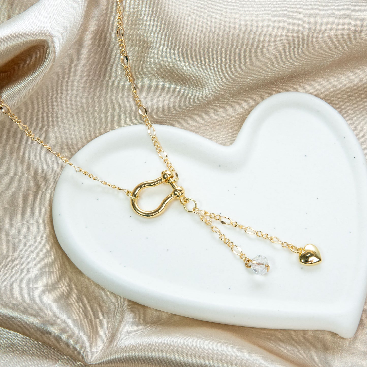 Heart & Crystal Dainty Necklace