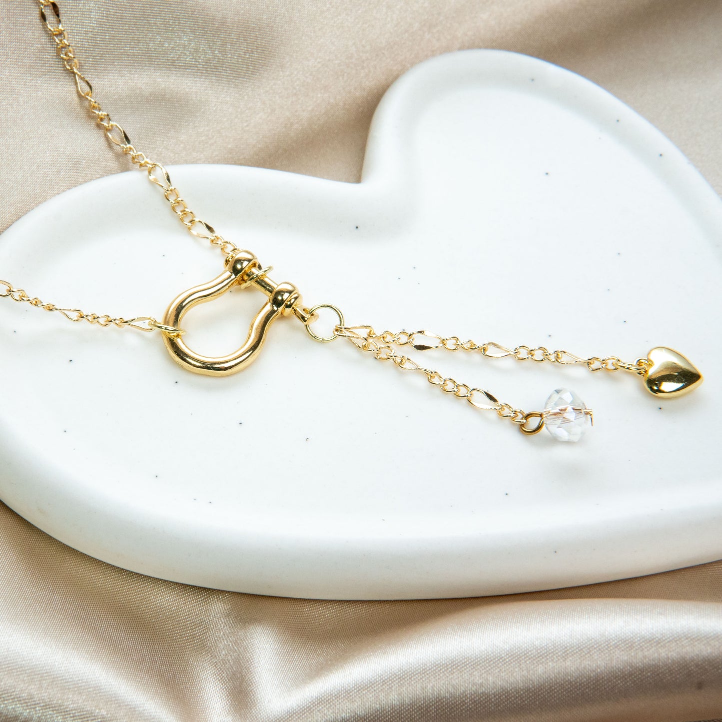 Heart & Crystal Dainty Necklace