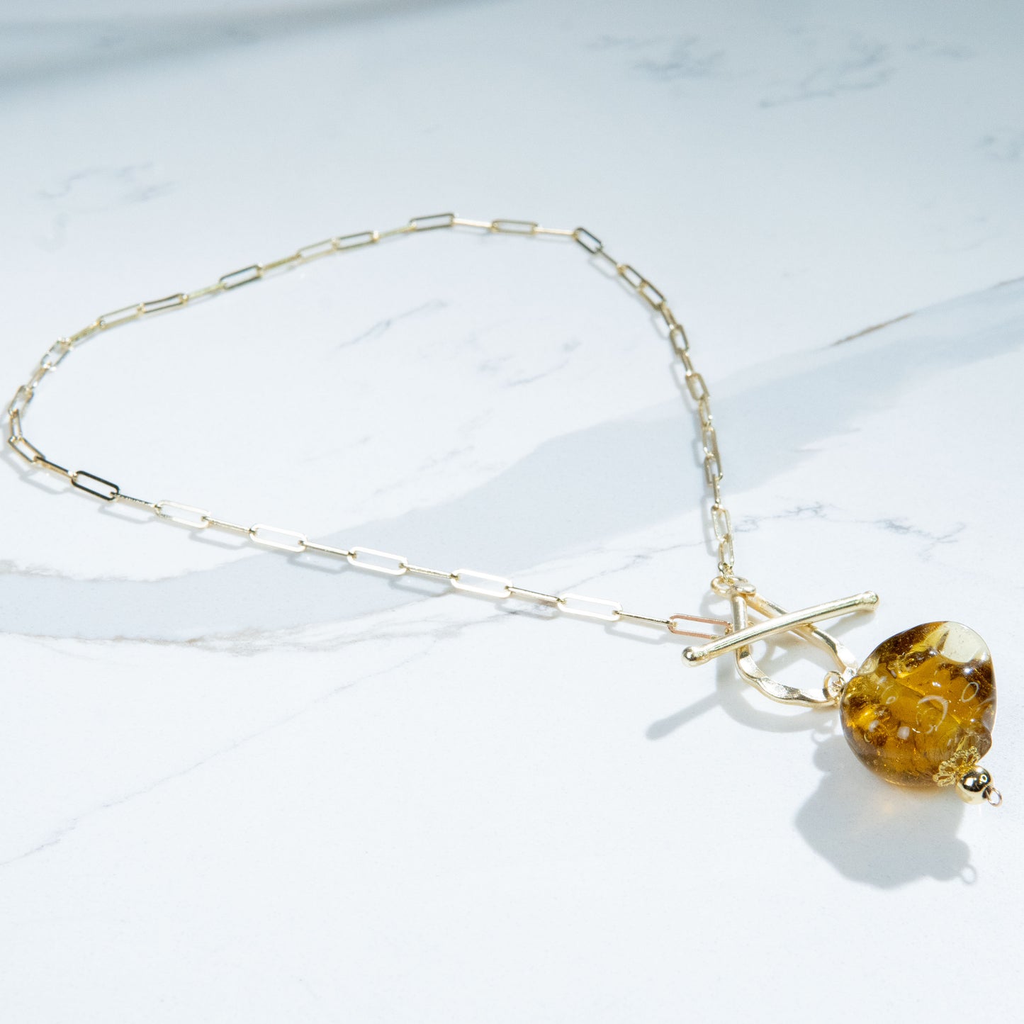 Natural Yellow Citrine Stone Statement Necklace