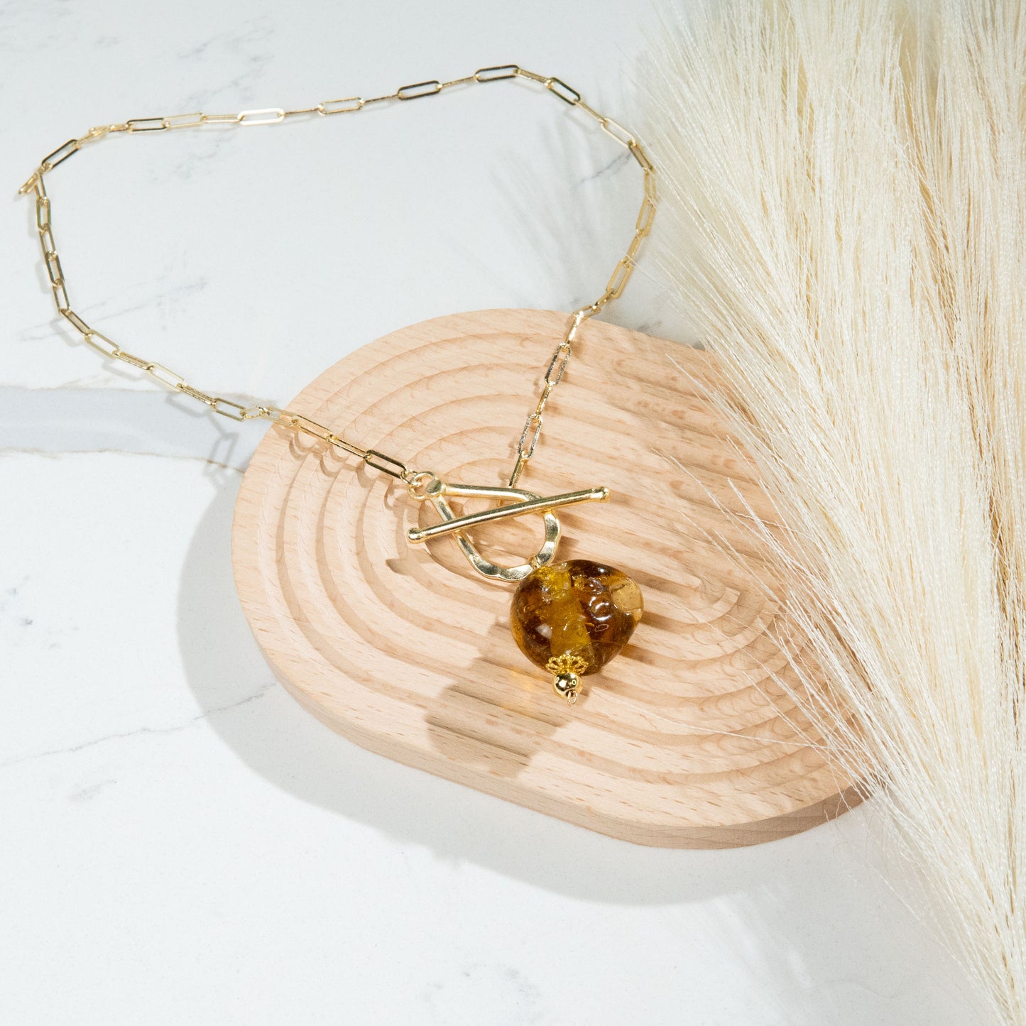 Natural Yellow Citrine Stone Statement Necklace