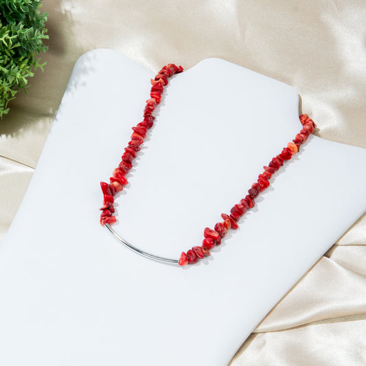 Red Coral Stone Princess Necklace