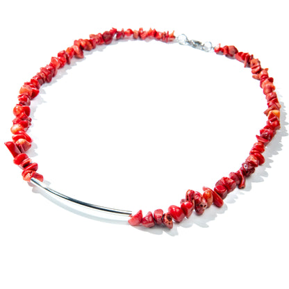 Red Coral Stone Princess Necklace