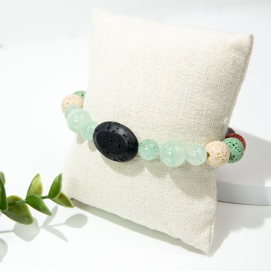 Outdoorsy Green Aventurine Lava Bracelet