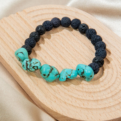 Turquoise Howlite & Volcanic Bracelet