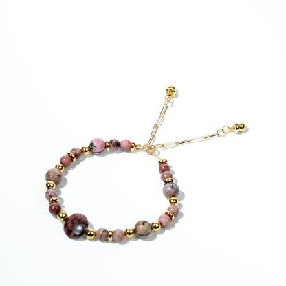 Pulsera elegante de piedra rosa