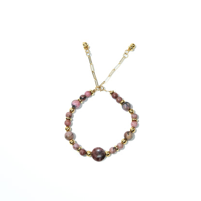 Pulsera elegante de piedra rosa