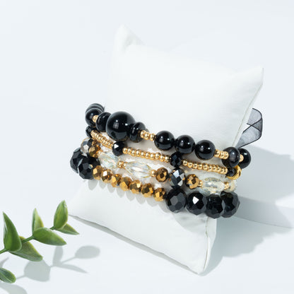 Black Onyx Glam Stack Bracelet