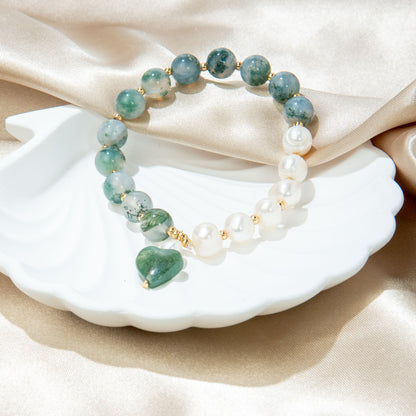 Fancy Jasper & Pearls Bracelet