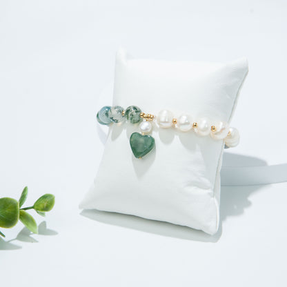 Fancy Jasper & Pearls Bracelet