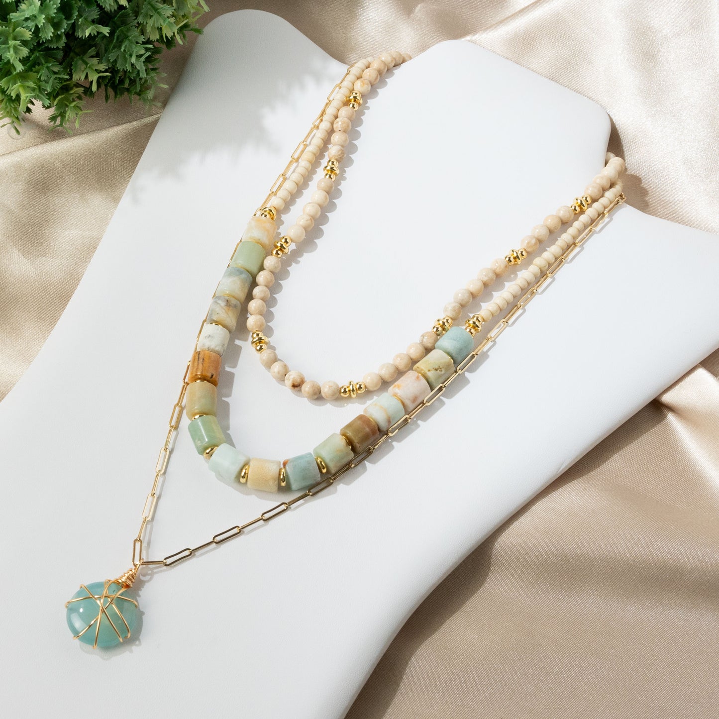 Amazonite River Stackable Necklace