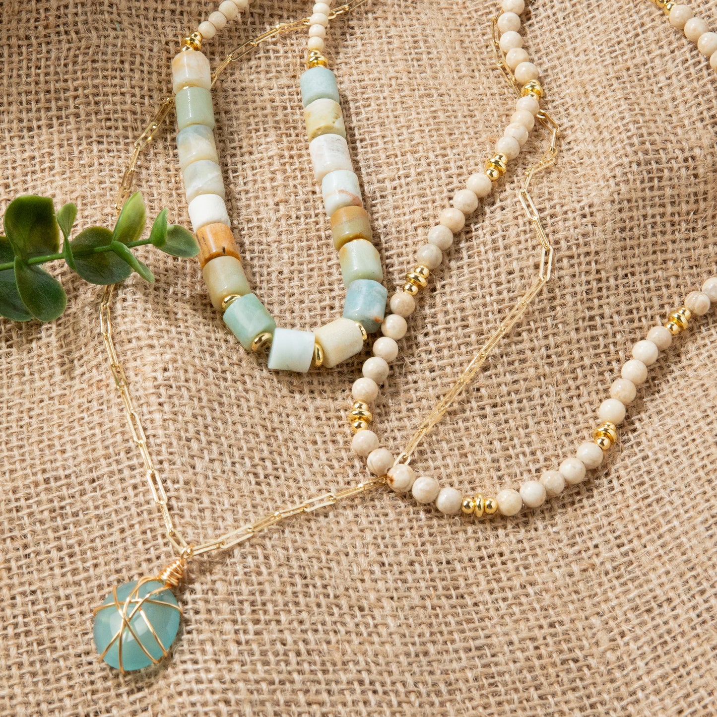 Amazonite River Stackable Necklace