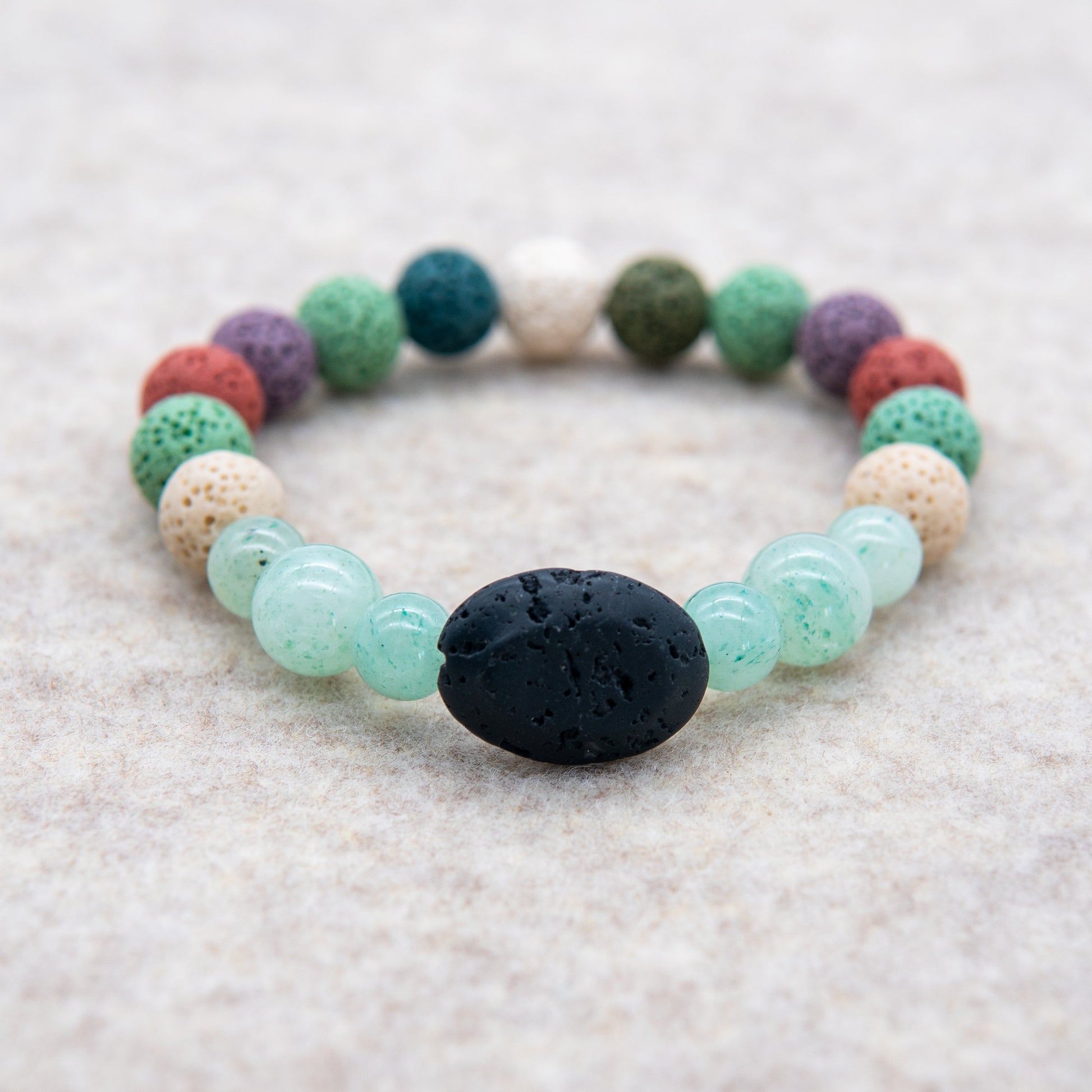 Outdoorsy Green Aventurine Lava Bracelet - Relato.Jewelry