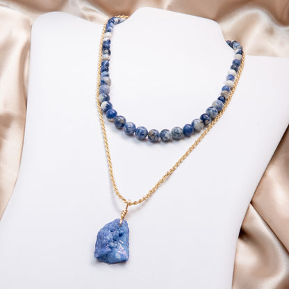 Gold and Blue Lapis Serenade Necklace Set