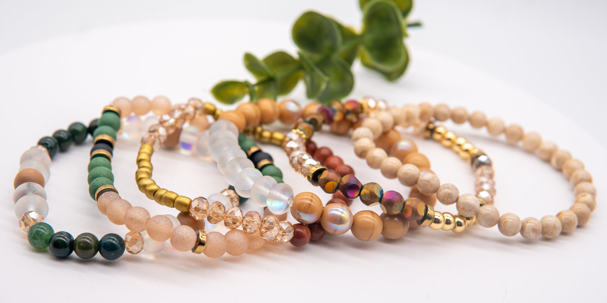 Forest Palm Vibe Mix & Match Bracelet with Gemstones - Relato.Jewelry