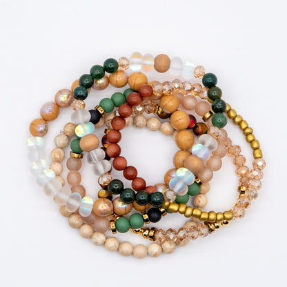 Forest Palm Vibe Mix & Match Bracelet with Gemstones - Relato.Jewelry