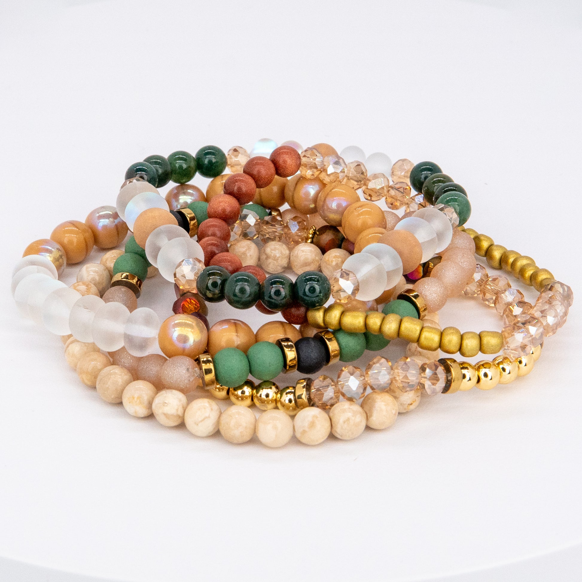 Forest Palm Vibe Mix & Match Bracelet with Gemstones - Relato.Jewelry