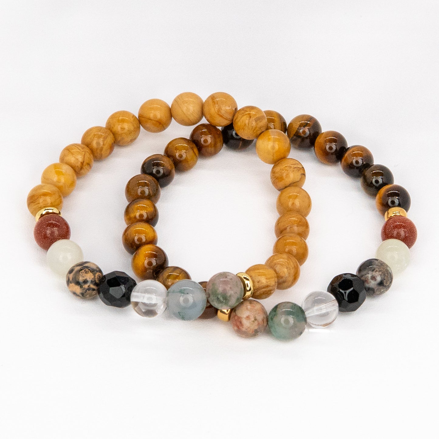 Tiger Eye and Leopard Boho Dual Bracelet - Relato.Jewelry