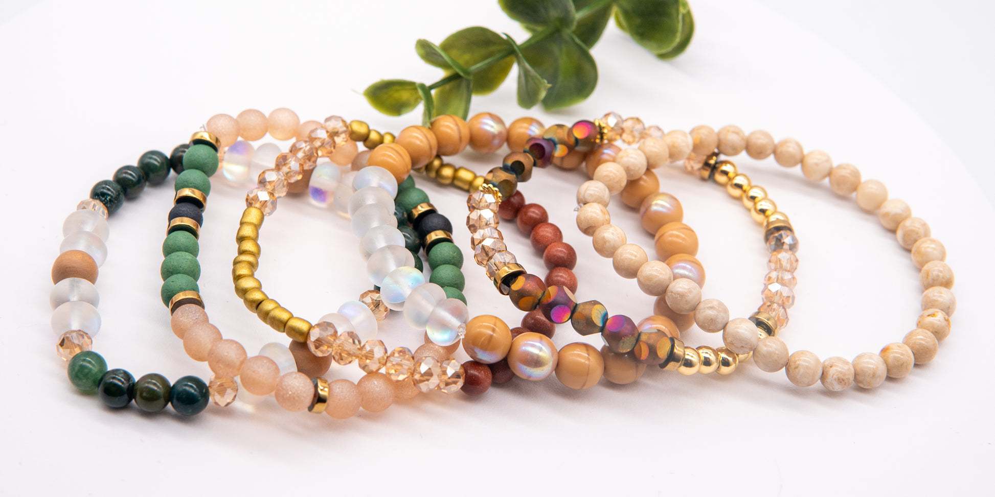 Forest Palm Vibe Mix & Match Bracelet with Gemstones - Relato.Jewelry