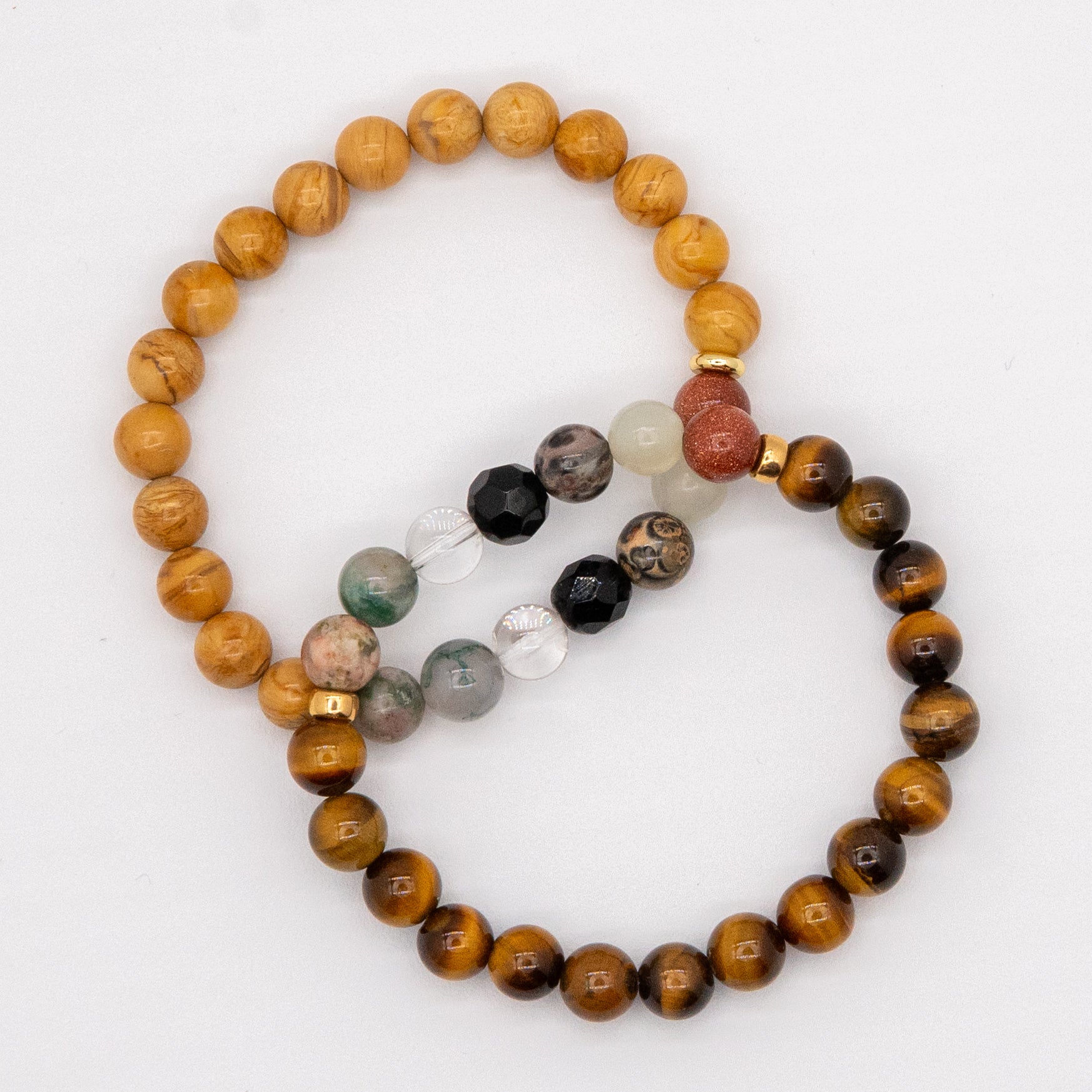 Tiger Eye and Leopard Boho Dual Bracelet - Relato.Jewelry